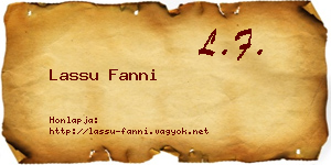 Lassu Fanni névjegykártya